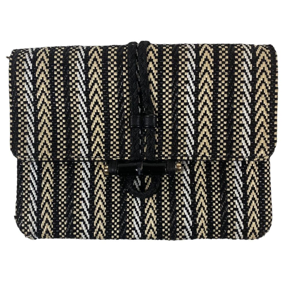 Sondra Roberts Squared Woven Clutch Handbag Purse Boho Tribal No Strap